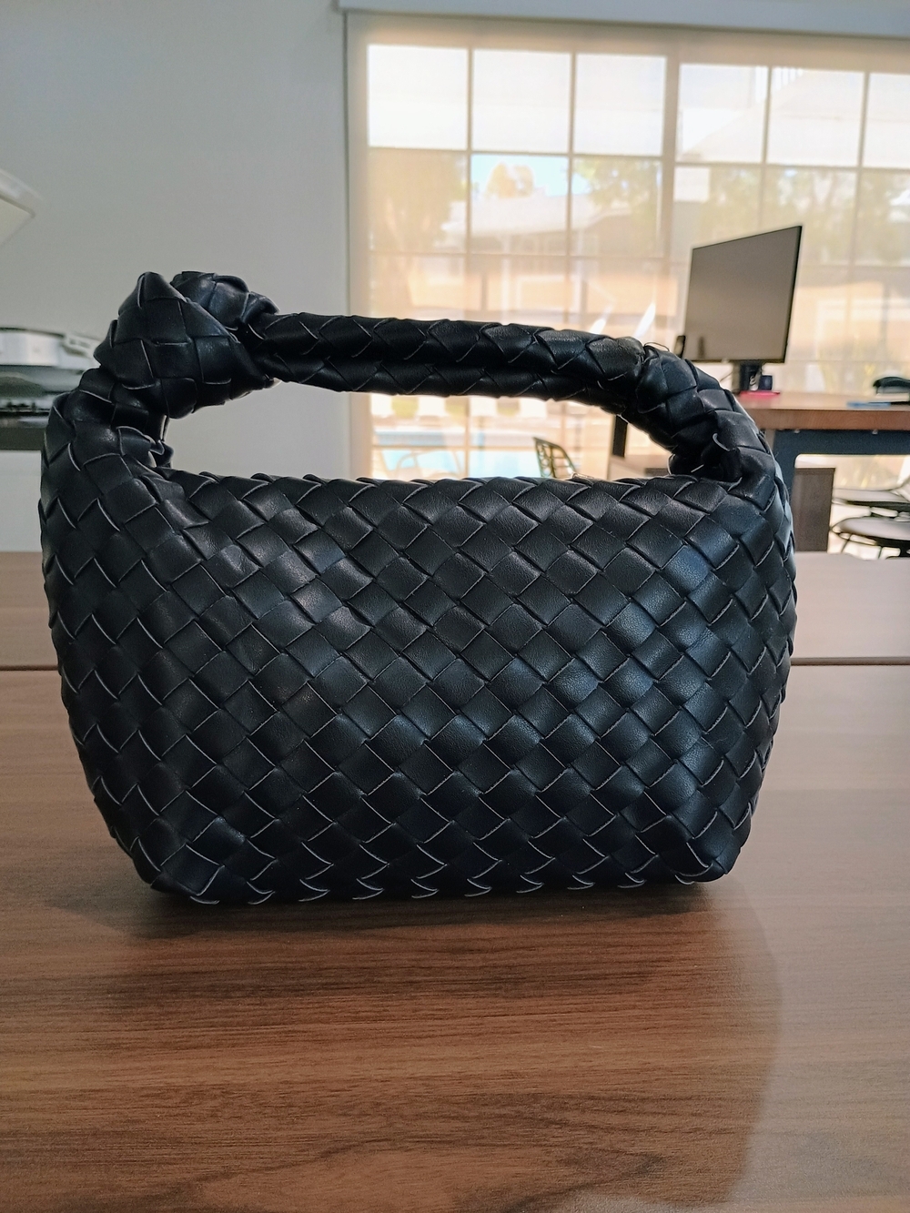 Woven Shoulder Bag - Black